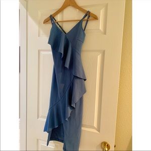 She + Sky- Spaghetti strap Cocktail ruffle dress